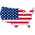 USA flag map